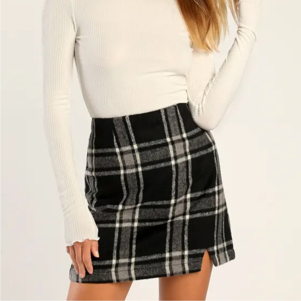 Spence Black Plaid Mini Skirt